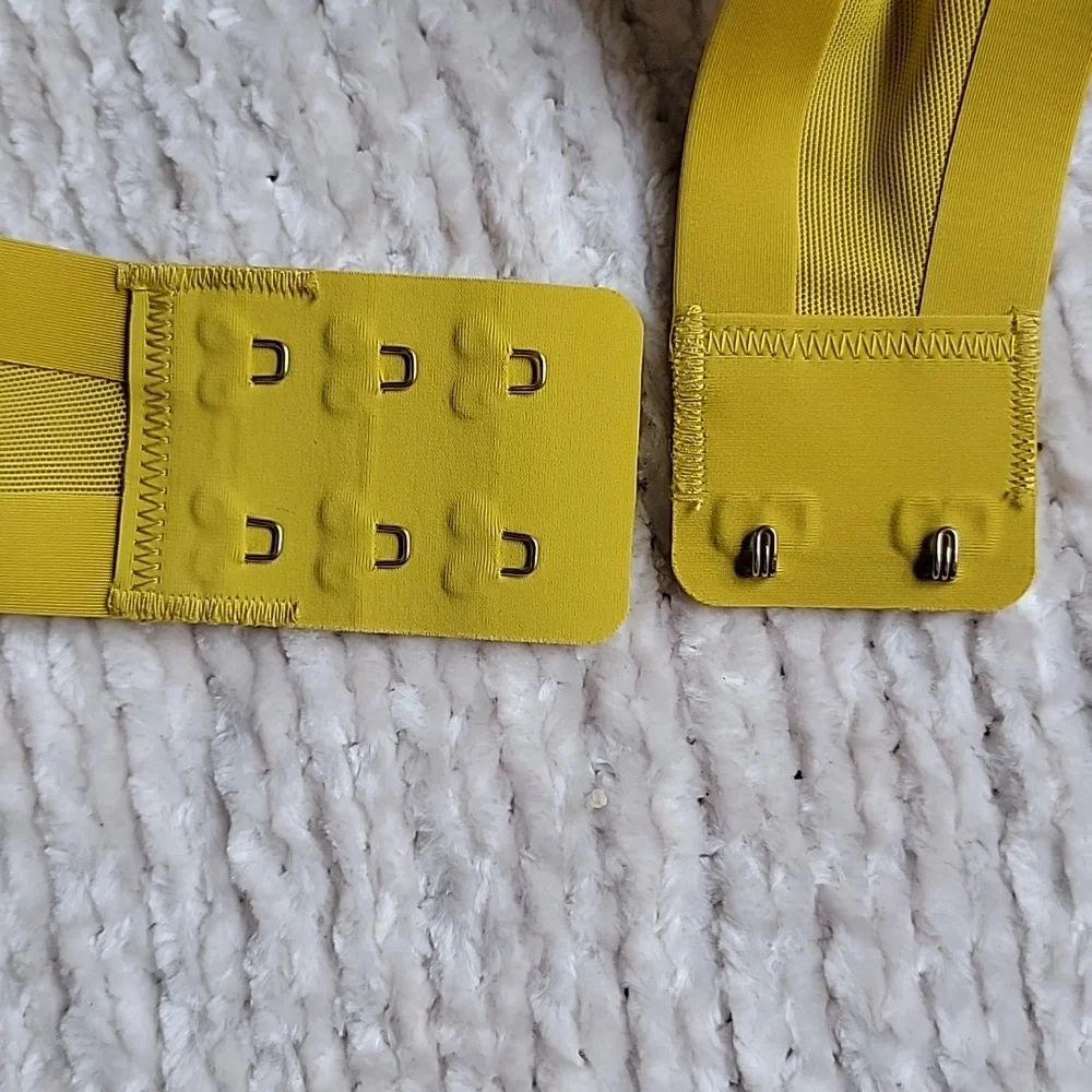 💗  CUUP The Plunge Mesh Underwire UW Bra Yellow Sun 34F 34DDD New - Picture 7 of 10